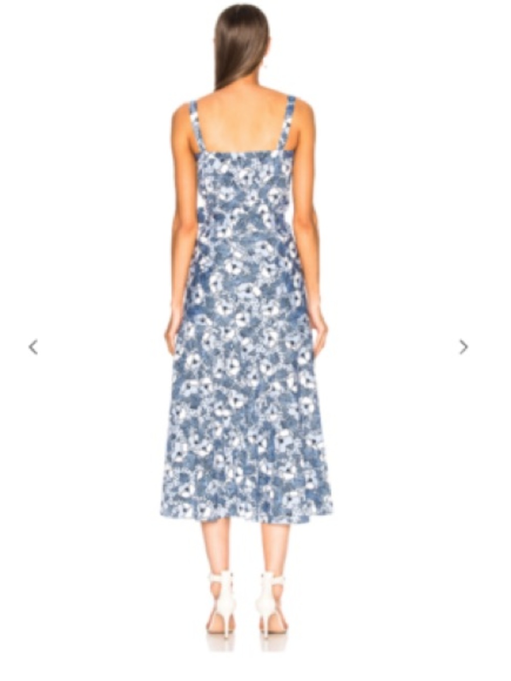 VERONICA BEARD MARENA GATHERED PRINTED FLORAL COTTON POPLIN MIDI DRESS - Picture 5 of 8